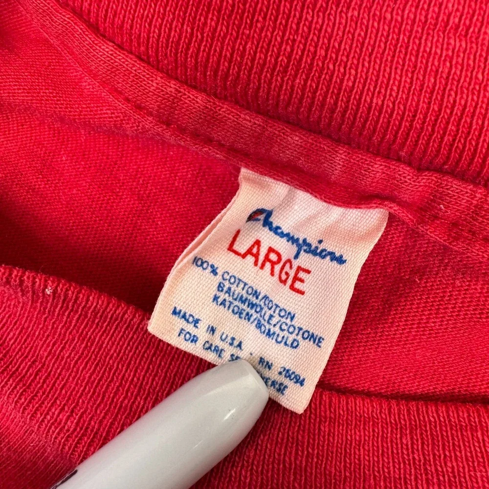 Vintage Champion Louisville Cardinals T-Shirt Mens L Red NCAA Basketball 80s - Picture 3 of 7